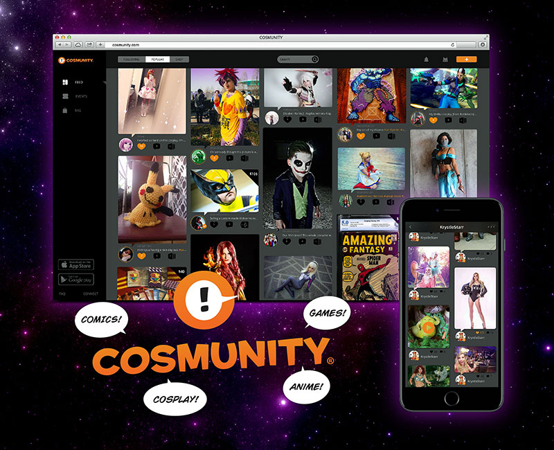 screenshot of cosmunity app